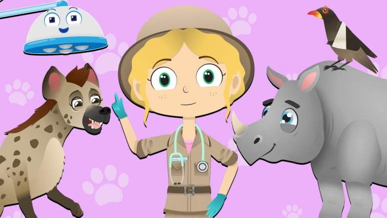 Shaka The Rhino Visits Dr Poppy On Safari | Cartoon Animals For Kids