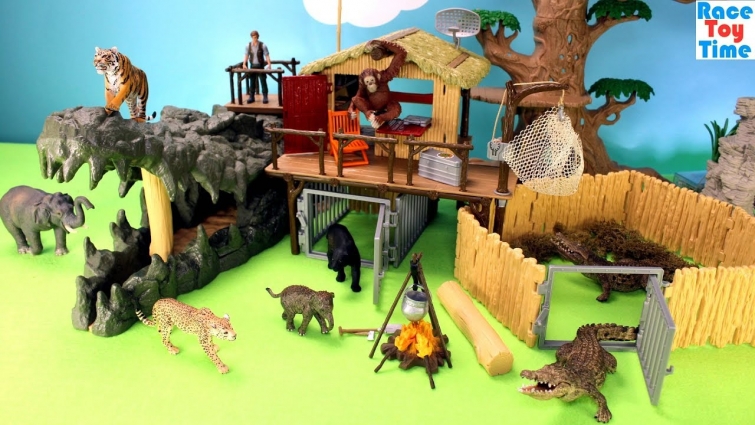 Schleich WildLife Crocodile Jungle Research Playset Plus Animal Toys – RaceToyTime Toy Video