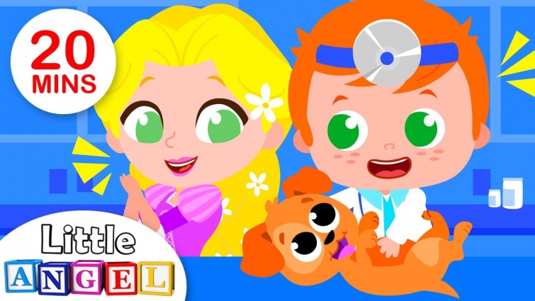 Rapunzel Takes her Pets to the Vet, Learn Professions, Itsy Bitsy Spider, Kids Songs by Little Angel