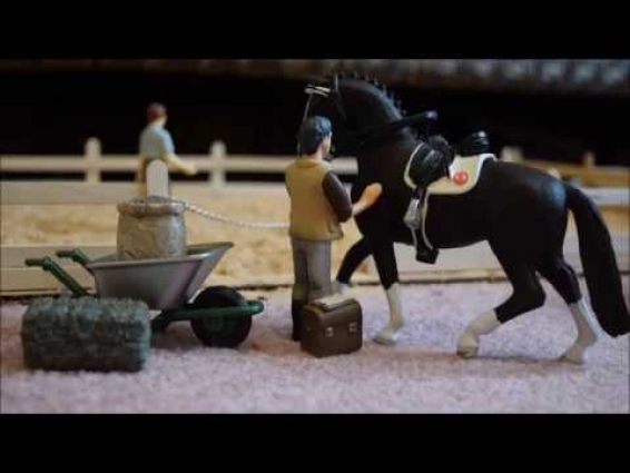Unboxing and Review – Schleich Veterinarian + Dressage Riding Set + Wheel Barrel and Feed Set