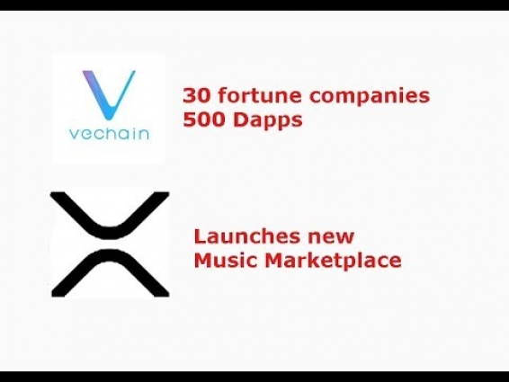 Vechain(VET) with 30 corporations and 500 dapps, XRP music marketplace launch, livestream recap