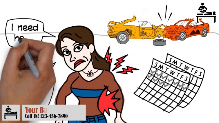 Car Accident Chiropractic Whiteboard Animated Promo Video