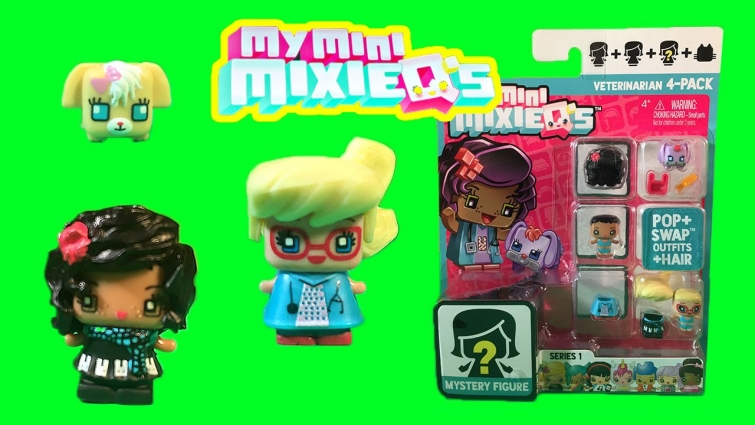 My Mini Mixie Q's Veterinarian 4-Pack Series 1 Fun Surprise Blind Bag Little Wishes Toy Video