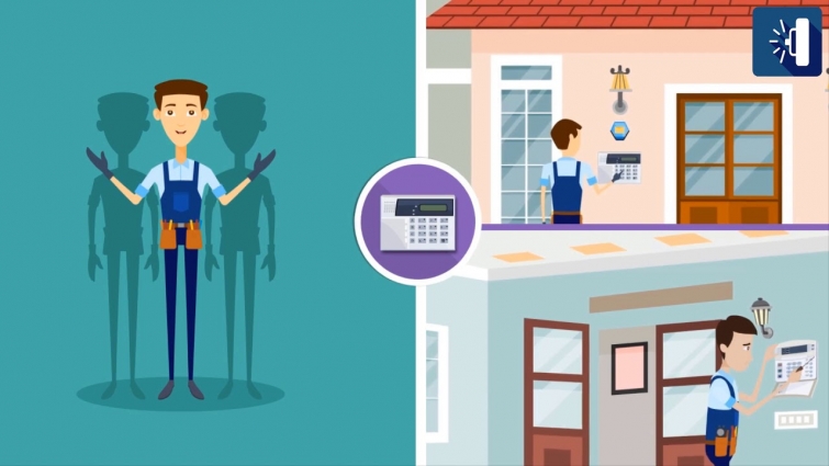Burglar Alarm Installation 2D Animated Promo Video