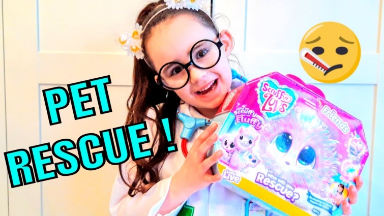 Sofia RESCUES Sick Pets l Working as a Pet Vet Pretend Play I Scruff A Luvs