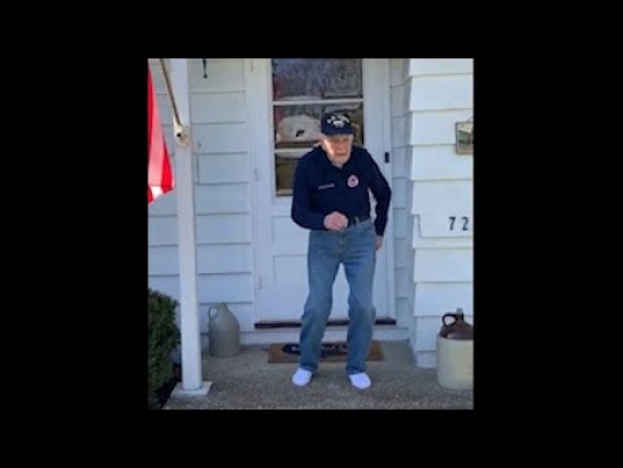 97-year-old vet dances while socially distancing