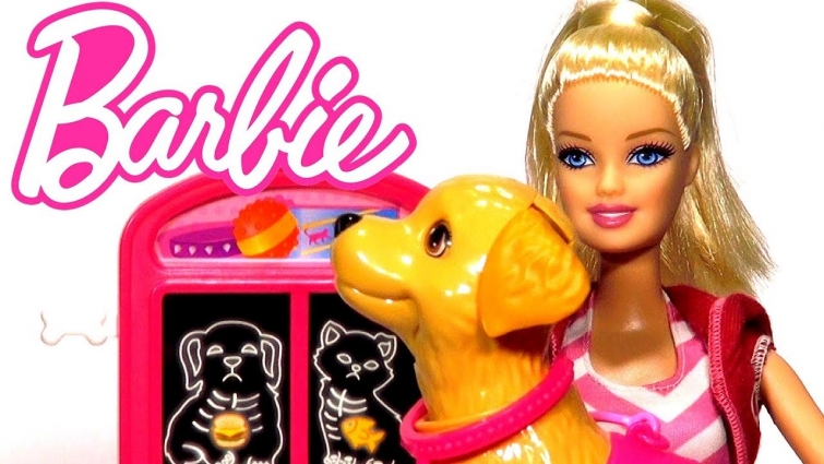 Barbie Takes the Pool Drinking Dog to the Veterinarian
