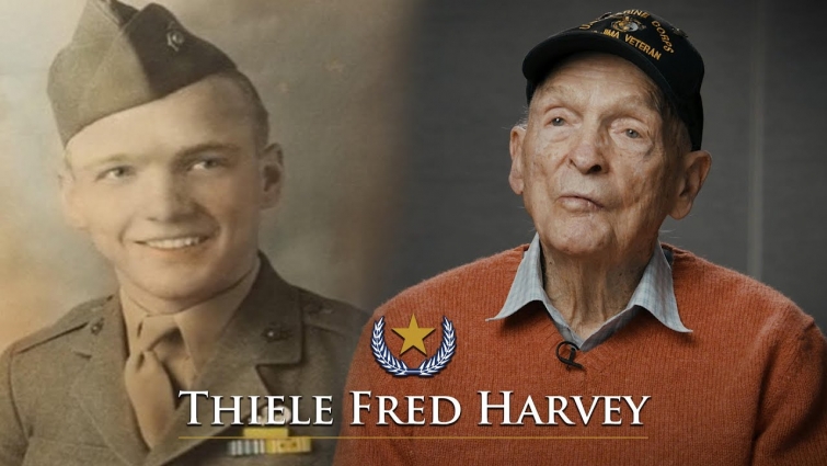 Silver Star Iwo Jima Vet Thiele Fred Harvey tells his story (Full Interview)