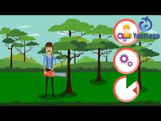 Tree Removal Service Explainer 2D Animated Promo Video